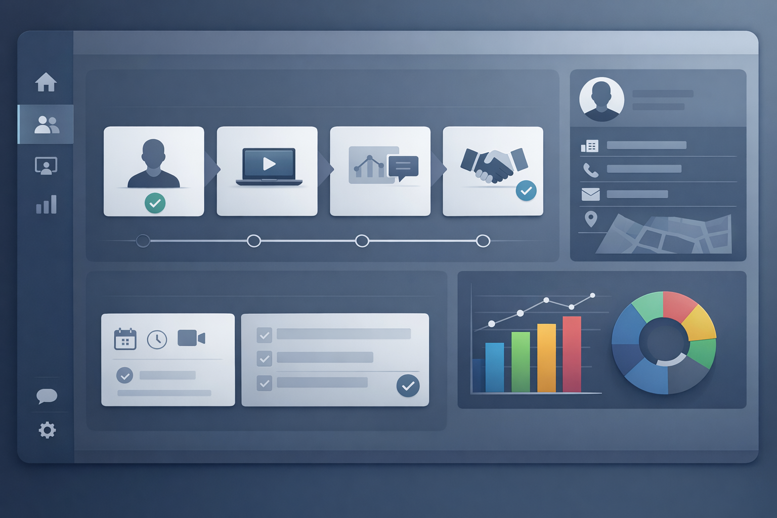 Clean dashboard interface showing streamlined demo presentation workflow with customer data