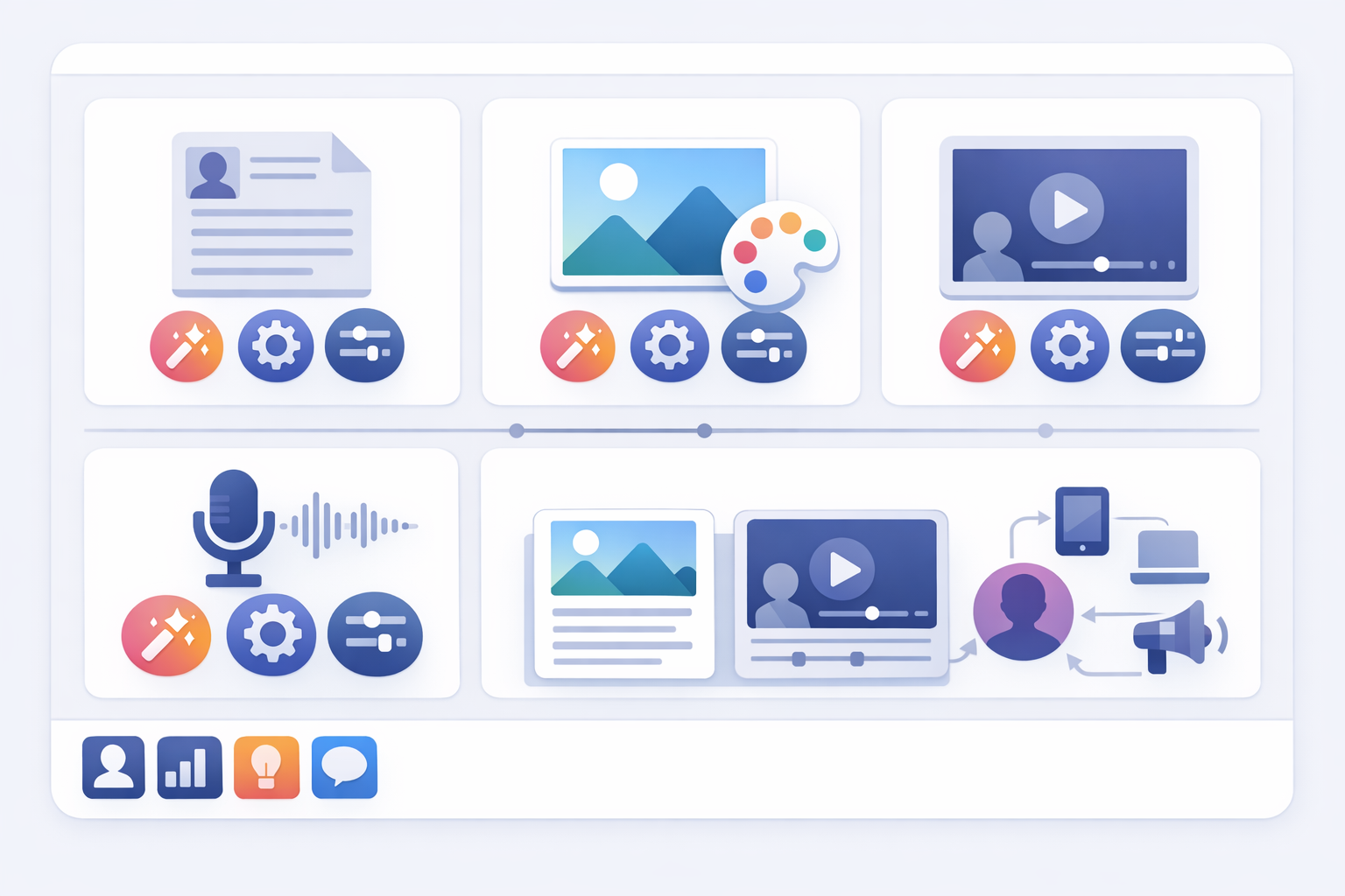Clear dashboard showing automated personalized content creation tools with simple layout